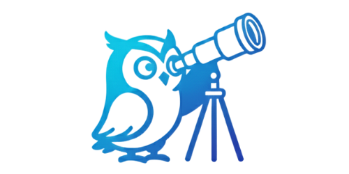 Scout the Owl with telescope